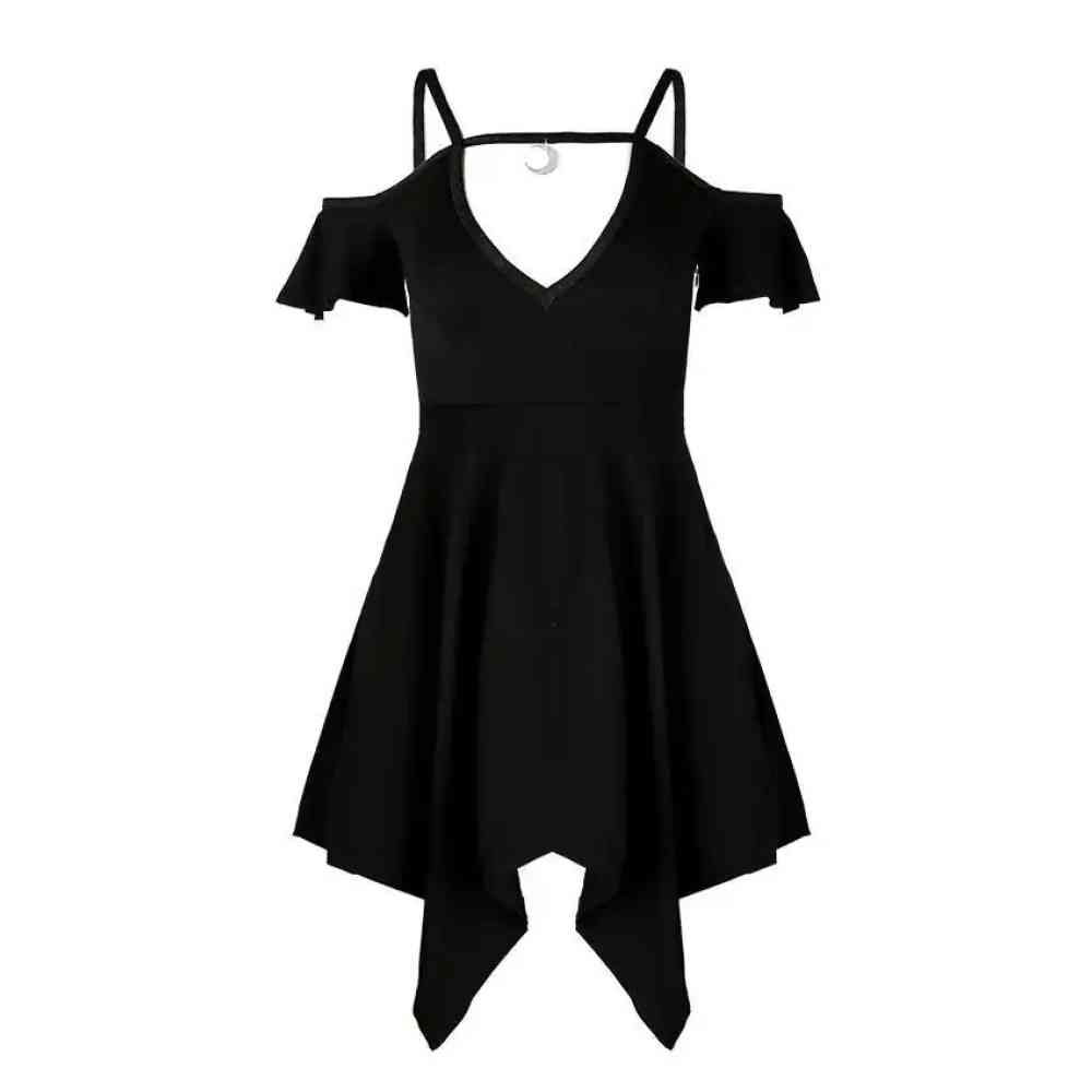 Restyle - Moon Keyhole Mini dress - Black